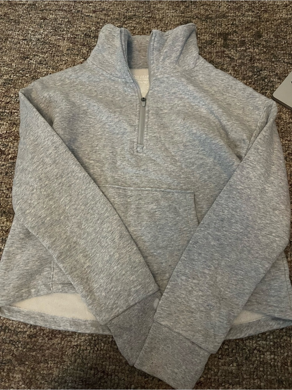 tek gear Light Gray Quarter-Zip Pullover Sweater